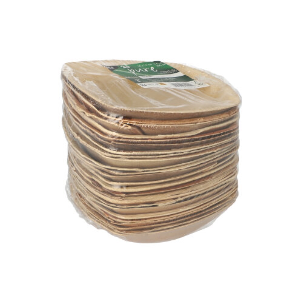 25 Schalen Palmblatt "pure" 200 ml 4 cm x 14 cm x 14 cm natur "QUADRATO"