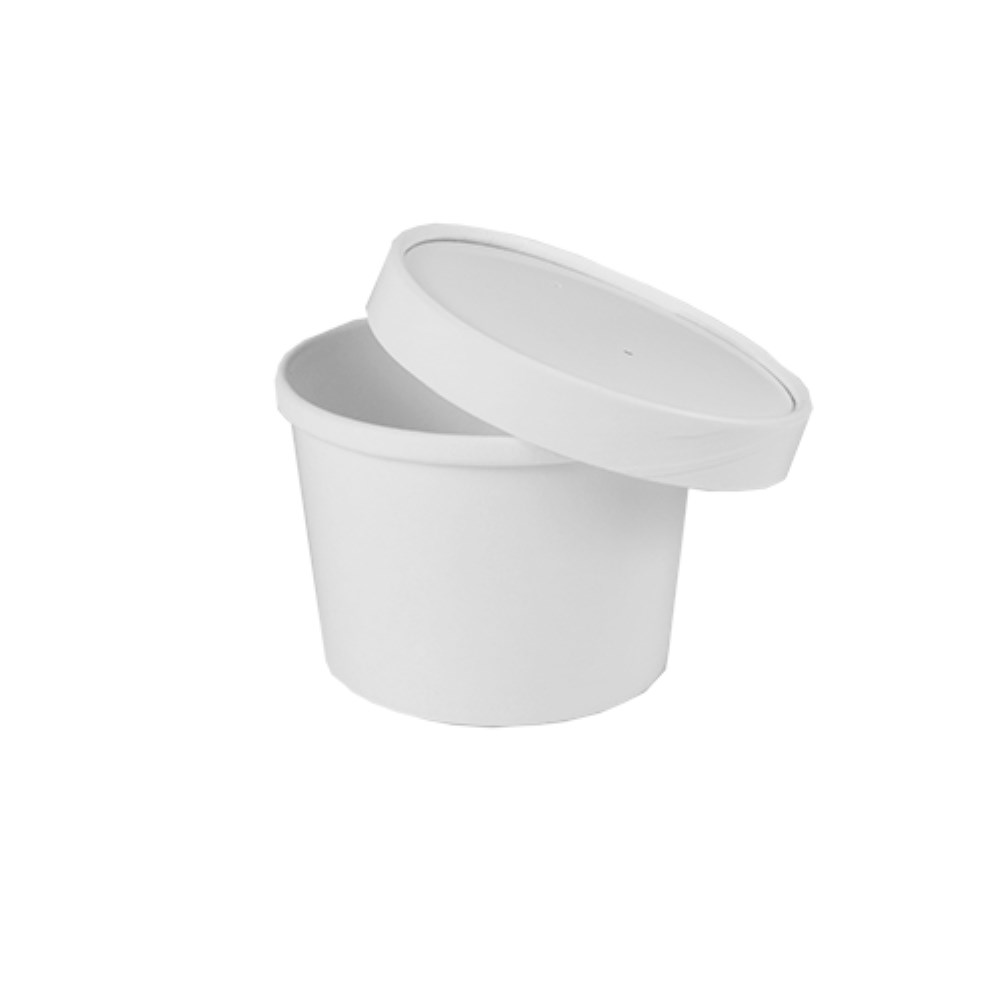 50 Suppenbecher, Pappe "To Go" 350 ml Ø 9,9 cm · 7 cm weiss