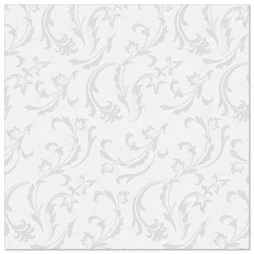 50 Servietten "ROYAL Collection" 1/4-Falz 40 cm x 40 cm weiss "Damascato"