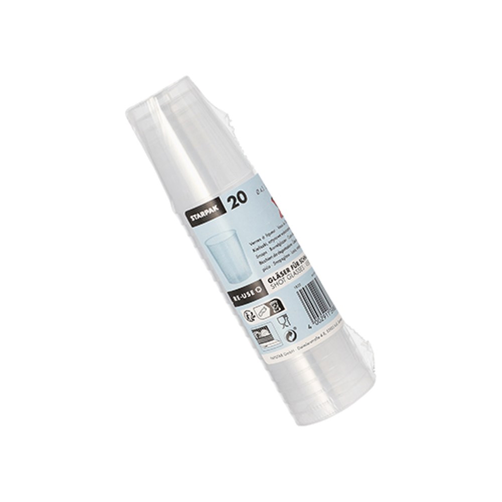 20 Mehrweg-Gläser für Schnaps PP 4 cl Ø 4,3 cm · 5,2 cm
