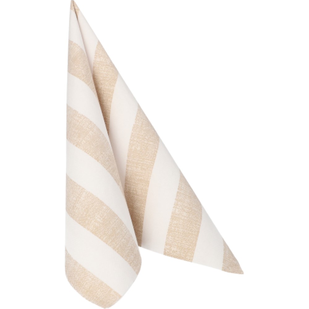 50 Servietten "ROYAL Collection" 1/4-Falz 40 cm x 40 cm sand "Lines"
