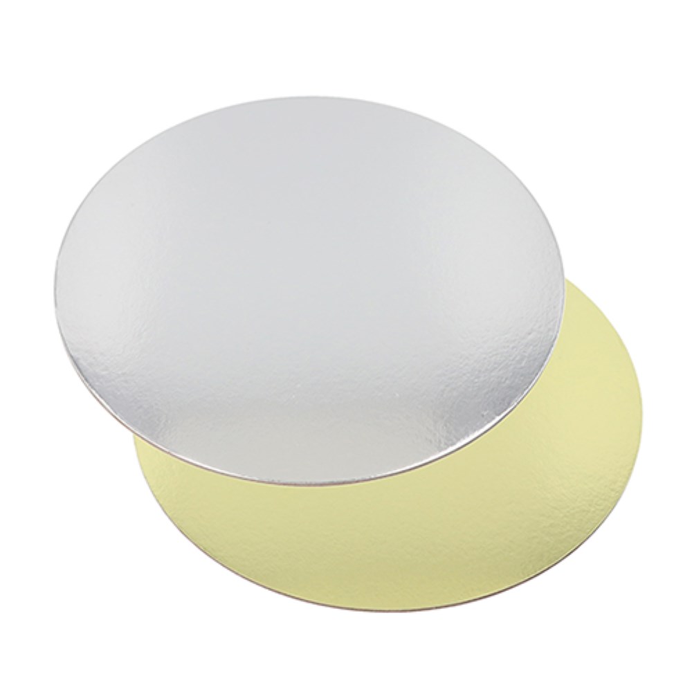 25 Tortenplatten rund Ø 28 cm · 0,3 cm gold/silber