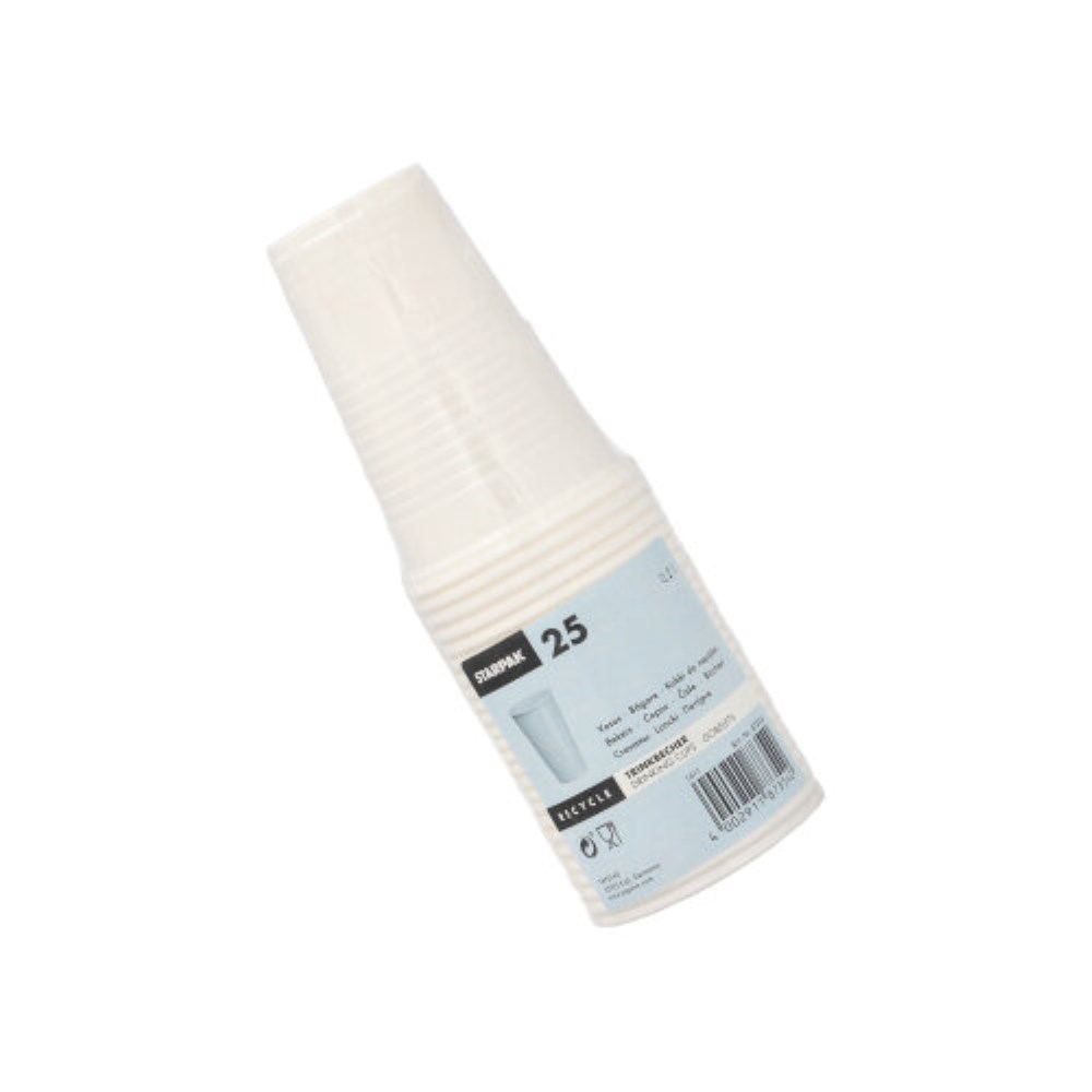 25 Trinkbecher, PP 0,2 l Ø 7,03 cm · 9,9 cm weiss