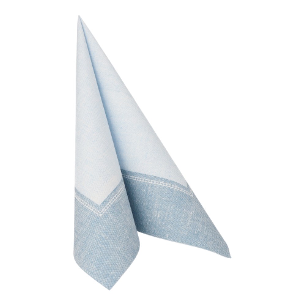 20 Servietten "ROYAL Collection" 1/4-Falz 40 cm x 40 cm arktikblau "Linum"
