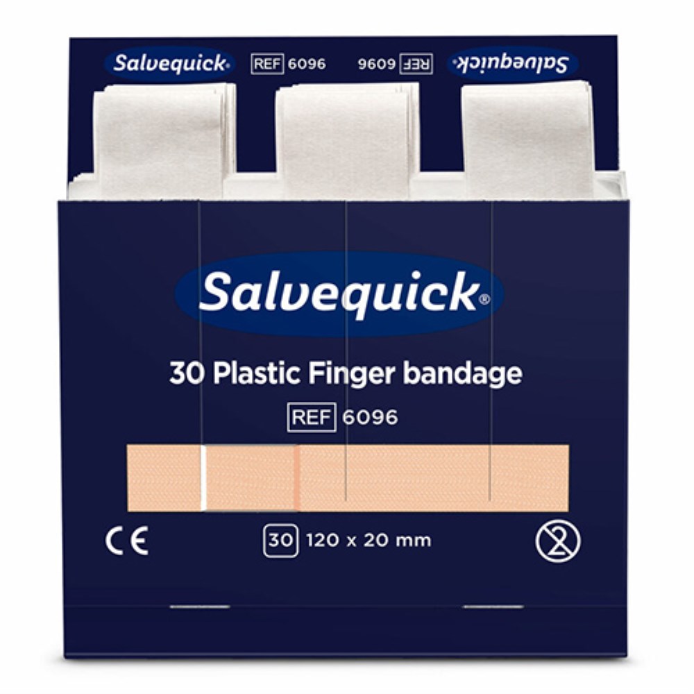 6 Set "Cederroth" Salvequick Plastic Pflaster (30 Stück) braun "Finger Bandage" , Refill