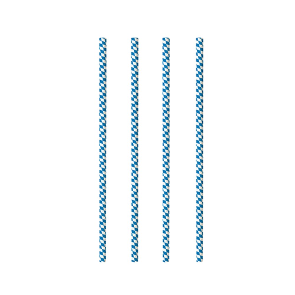 100 Trinkhalme, Papier Ø 6 mm · 20 cm "Bayrisch Blau"