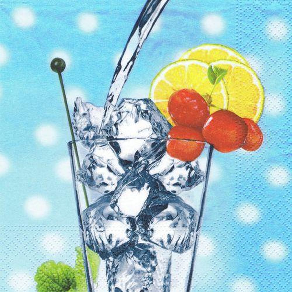 20 Servietten, 3-lagig 1/4-Falz 33 cm x 33 cm "Cool & Fresh"