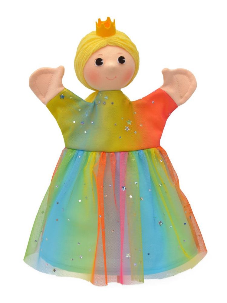Handpuppe Regenbogenprinzessin 30  cm - Made in Europe - Winterspielzeug