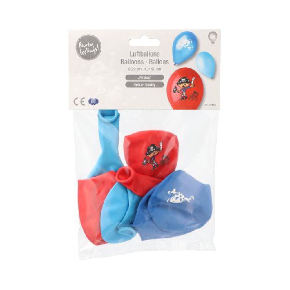 6 Luftballons Ø 29 cm farbig sortiert "Pirates"