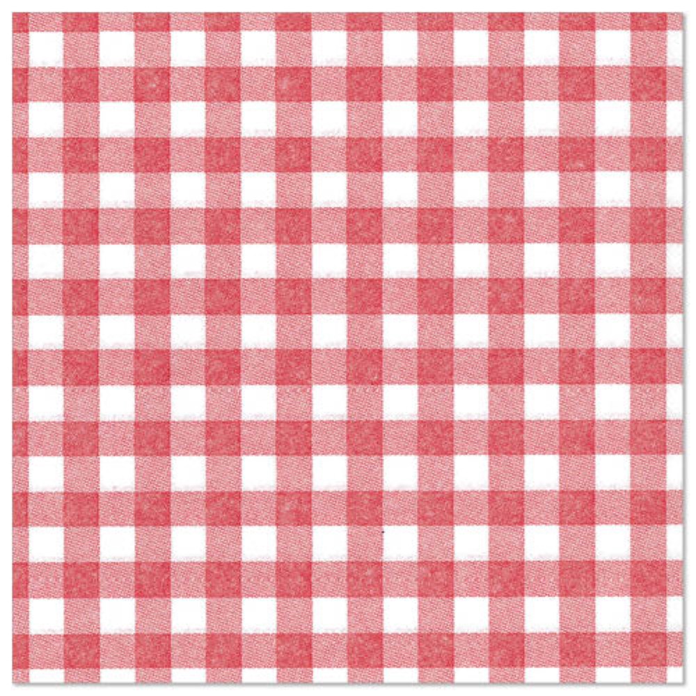 50 Servietten "ROYAL Collection" 1/4-Falz 40 cm x 40 cm rot "Vichy Karo"