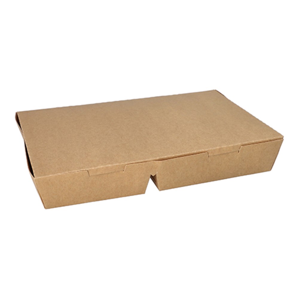 25 Lunchboxen, Pappe 5-geteilt 900 ml 4,2 cm x 17 cm x 25,5 cm braun