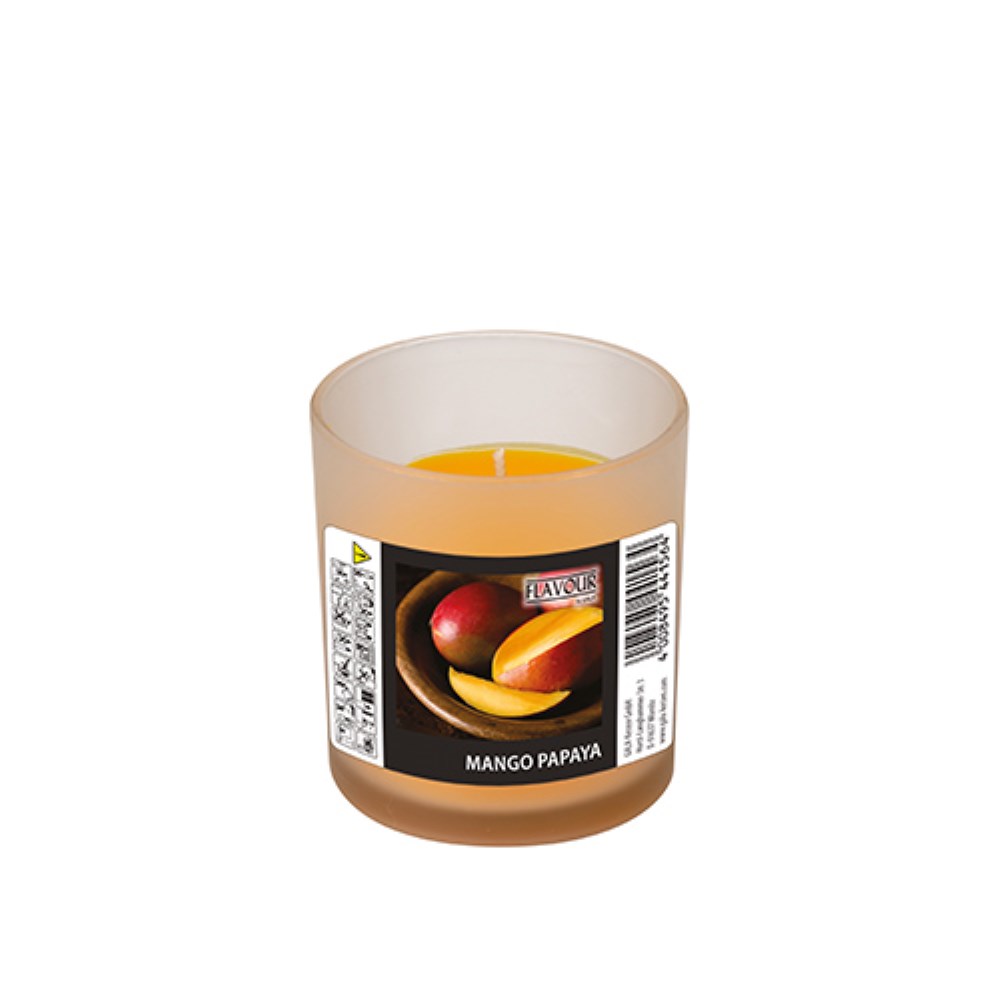 "GALA" Duftkerze im Glas Ø 70 mm · 77 mm pfirsich - Mango-Papaya "Indro"