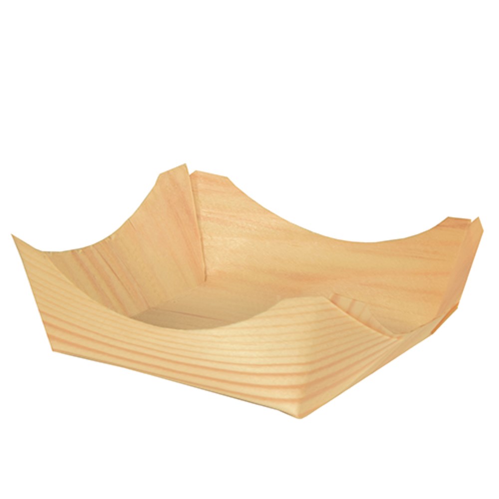 50 Fingerfood - Schalen, Holz "pure" eckig 3,5 cm x 10 cm x 10 cm