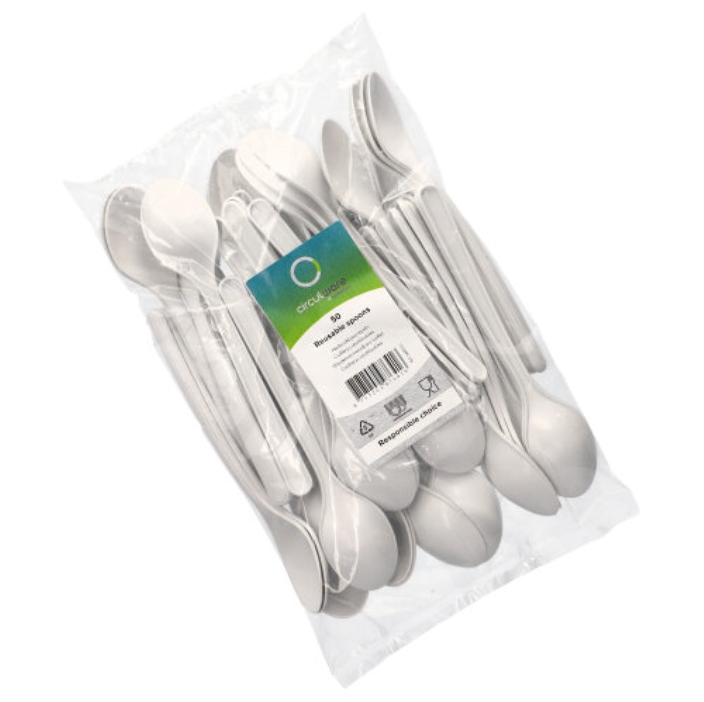 50 "Circulware by Haval" Mehrweg-Löffel PP-MF 18,5 cm weiss extra stabil 50 "Circulware" Mehrweg-Löffel PP-MF 18,5 cm weiss extra stabil