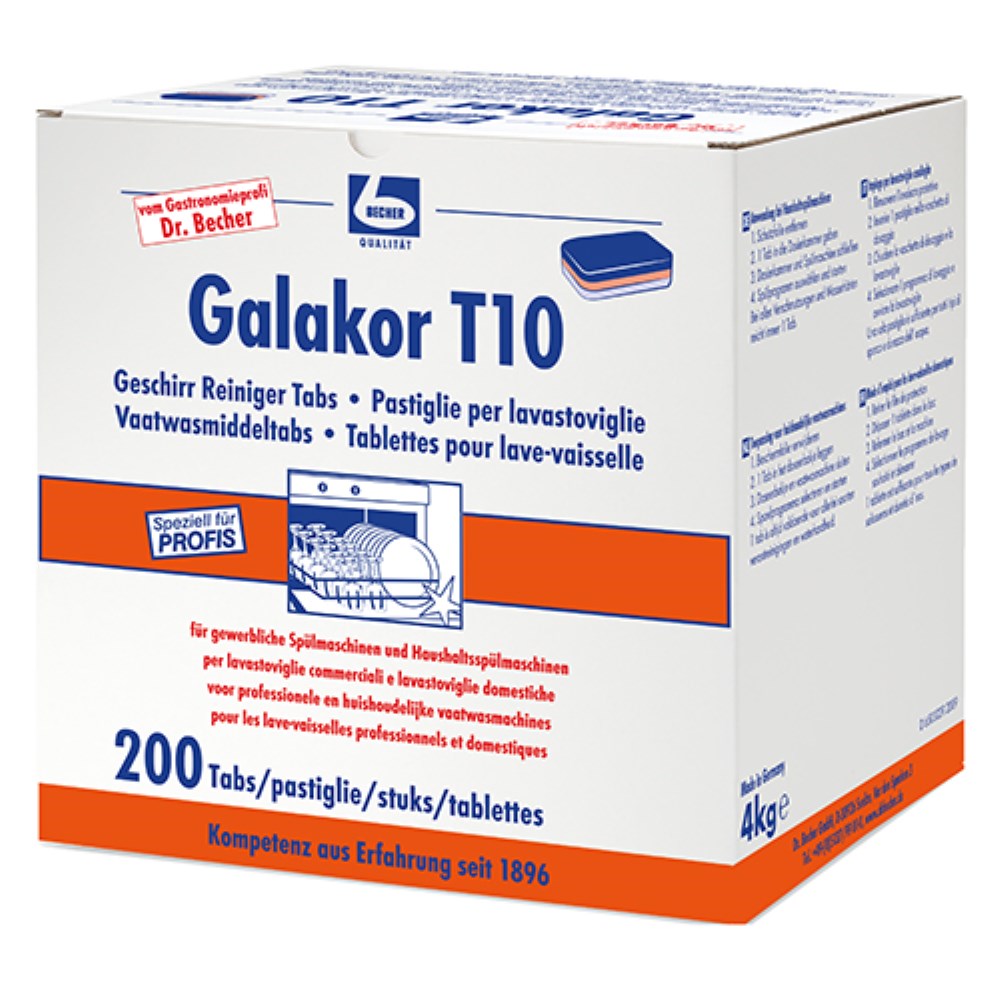 200 "Dr. Becher" Galakor T10 Geschirr Reiniger Tabs 4 KG