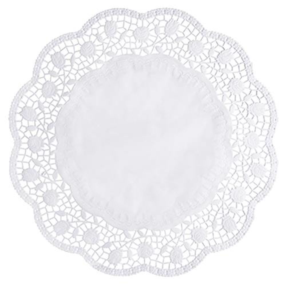 100 Tortenspitzen rund Ø 38 cm weiss