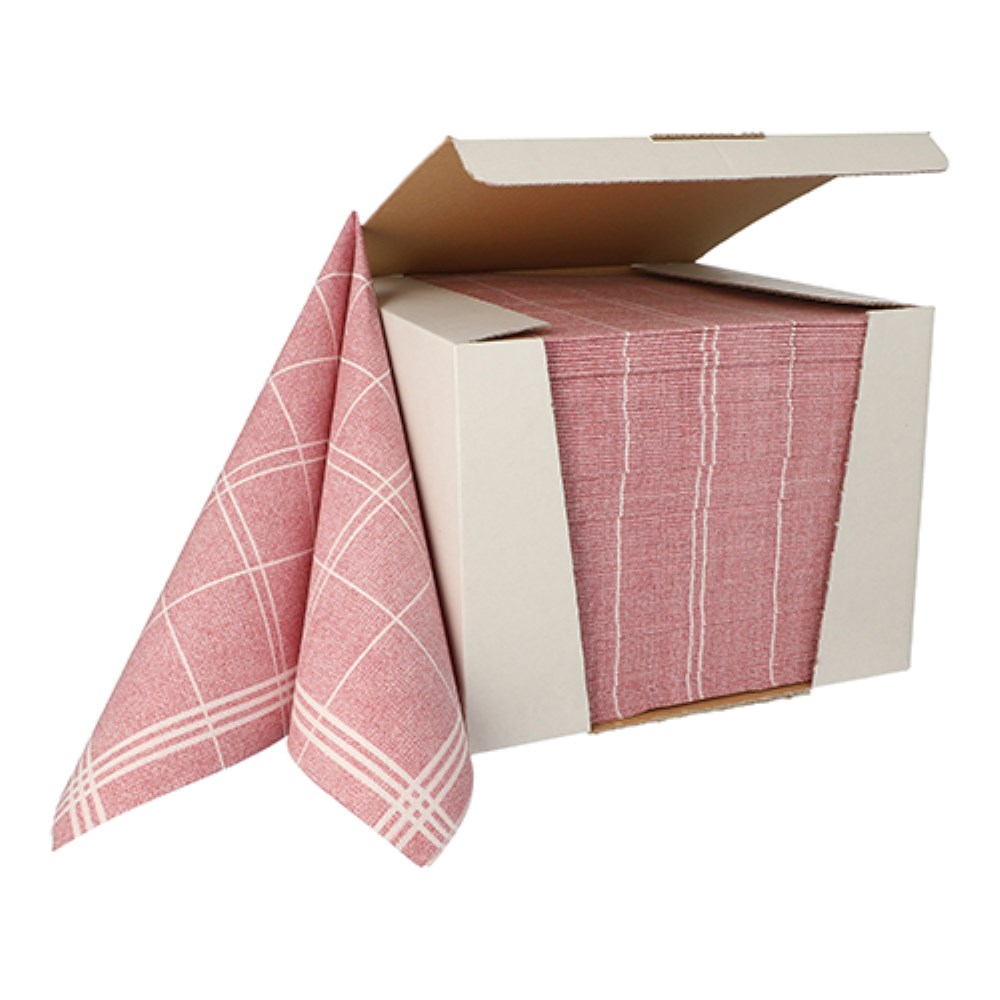 100 Servietten "ROYAL Collection" 1/4-Falz 40 cm x 40 cm bordeaux "Kitchen Craft"
