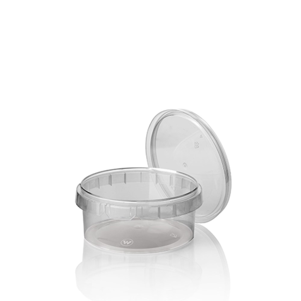 50 Feinkostbecher, PP rund 300 ml Ø 11,8 cm · 5,1 cm transparent mit Originalitätsverschluss