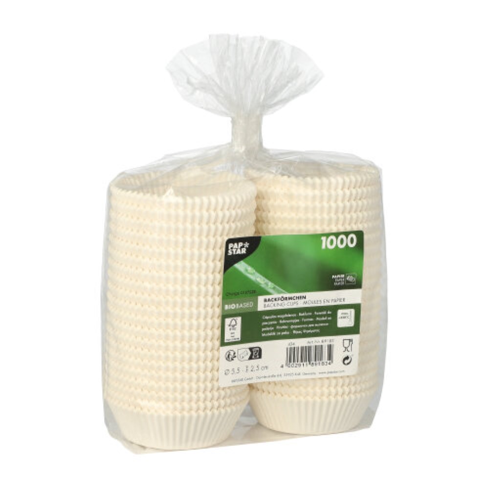 1000 Backförmchen rund Ø 5,5 cm · 2,5 cm weiss