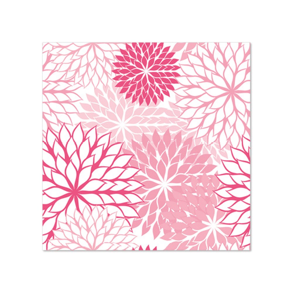 20 Servietten, 3-lagig 1/4-Falz 25 cm x 25 cm rosa "Floralies"
