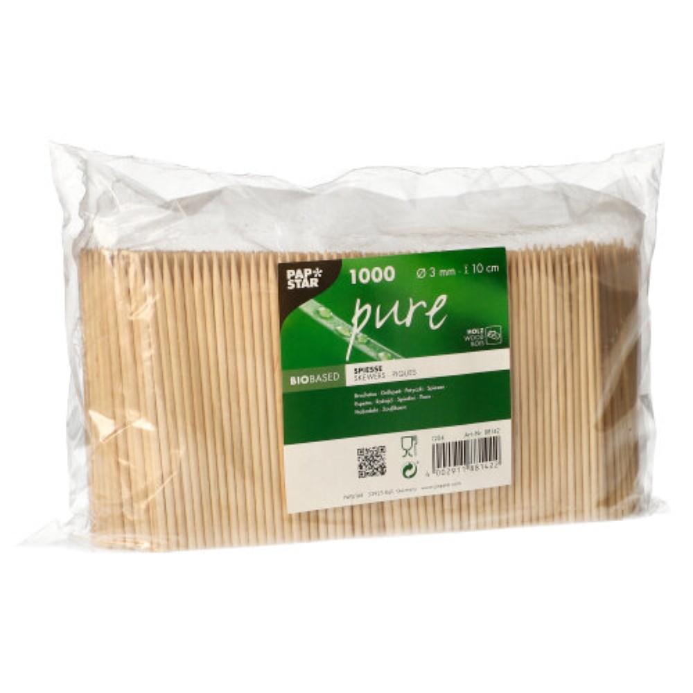 1000 Fingerfood - Spieße, Holz "pure" Ø 3 mm · 10 cm