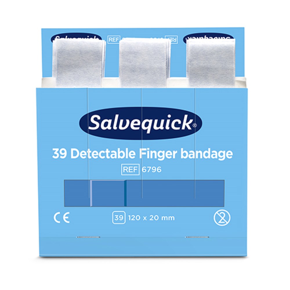 6 Set "Cederroth" Salvequick Detectable Pflaster (39 Stück) blau "Finger Bandage"