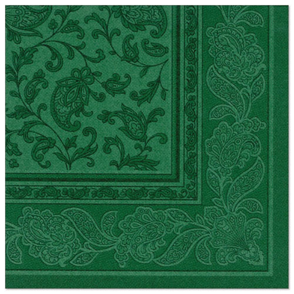 20 Servietten "ROYAL Collection" 1/4-Falz 40 cm x 40 cm dunkelgrün "Ornaments"