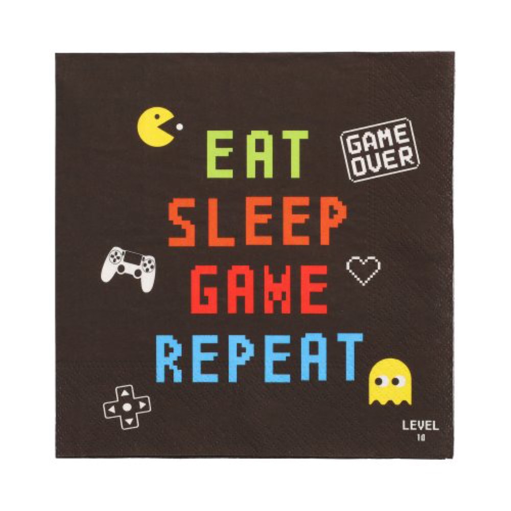 20 Servietten, 3-lagig 1/4-Falz 33 cm x 33 cm "Gamer"
