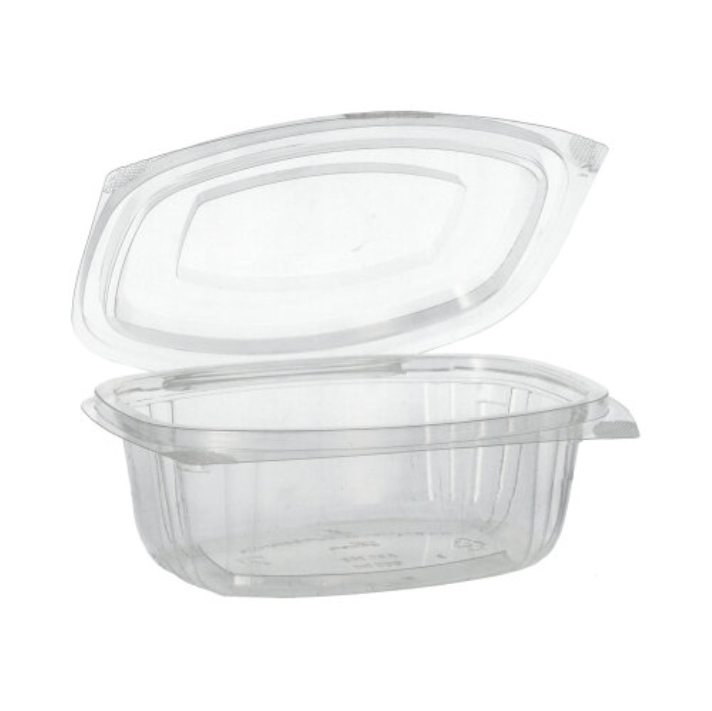 50 Feinkost- und Salatschalen mit Klappdeckeln, PLA "pure" 500 ml 6,4 cm x 16,1 cm x 13,2 cm