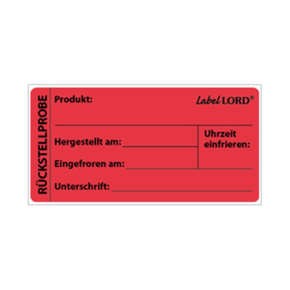 1000 "LabelLord" HACCP Lebensmitteletiketten 40 mm x 113 mm rot Rückstellprobe