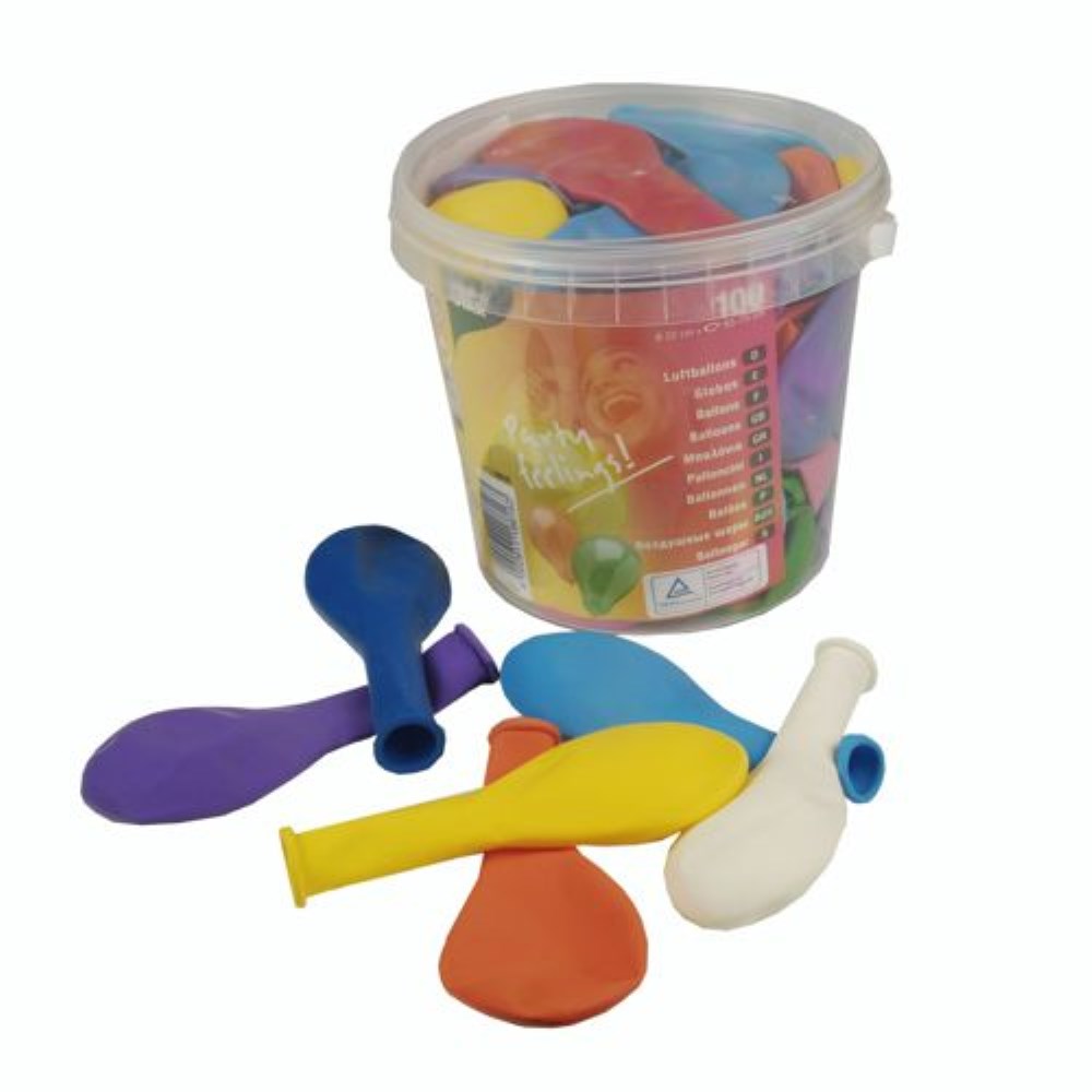 100 Luftballons Ø 22 cm farbig sortiert in Dose