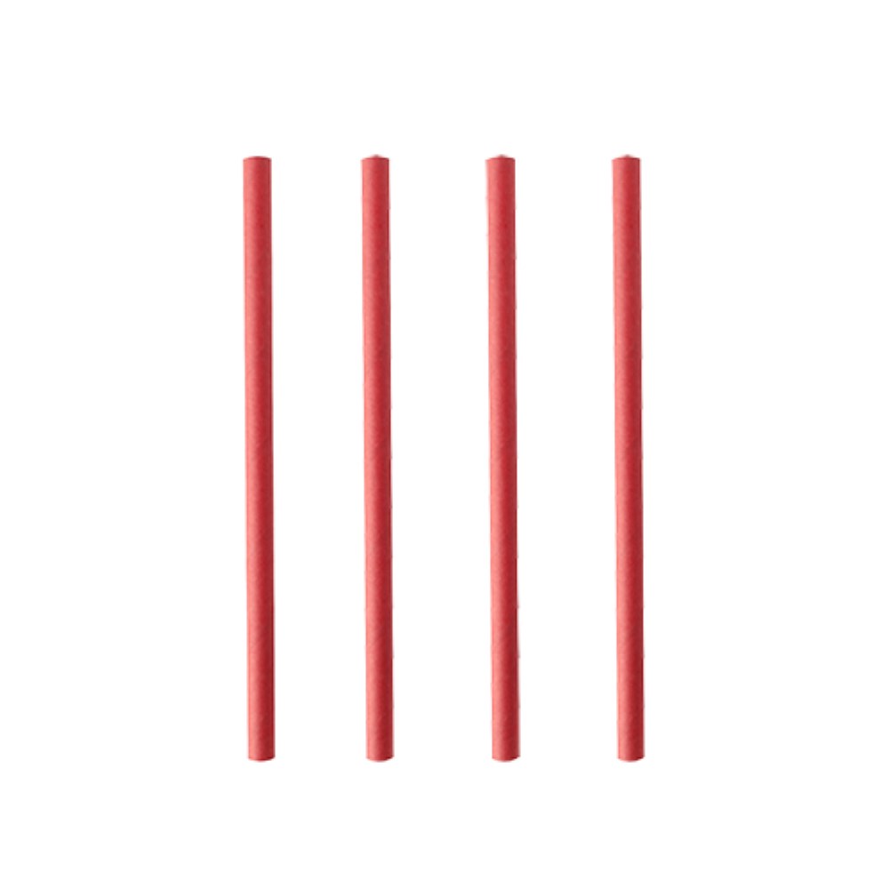 200 Cocktail Trinkhalme, Papier Ø 7 mm · 15 cm rot