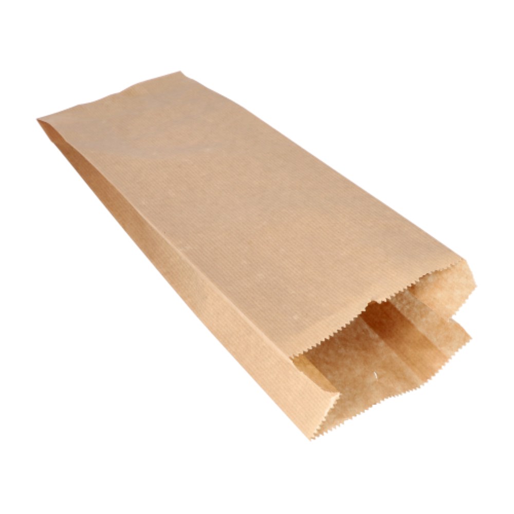 1000 Papierfaltenbeutel gefädelt Kraftpapier 36 cm x 15 cm x 7 cm braun Füllinhalt 2 kg