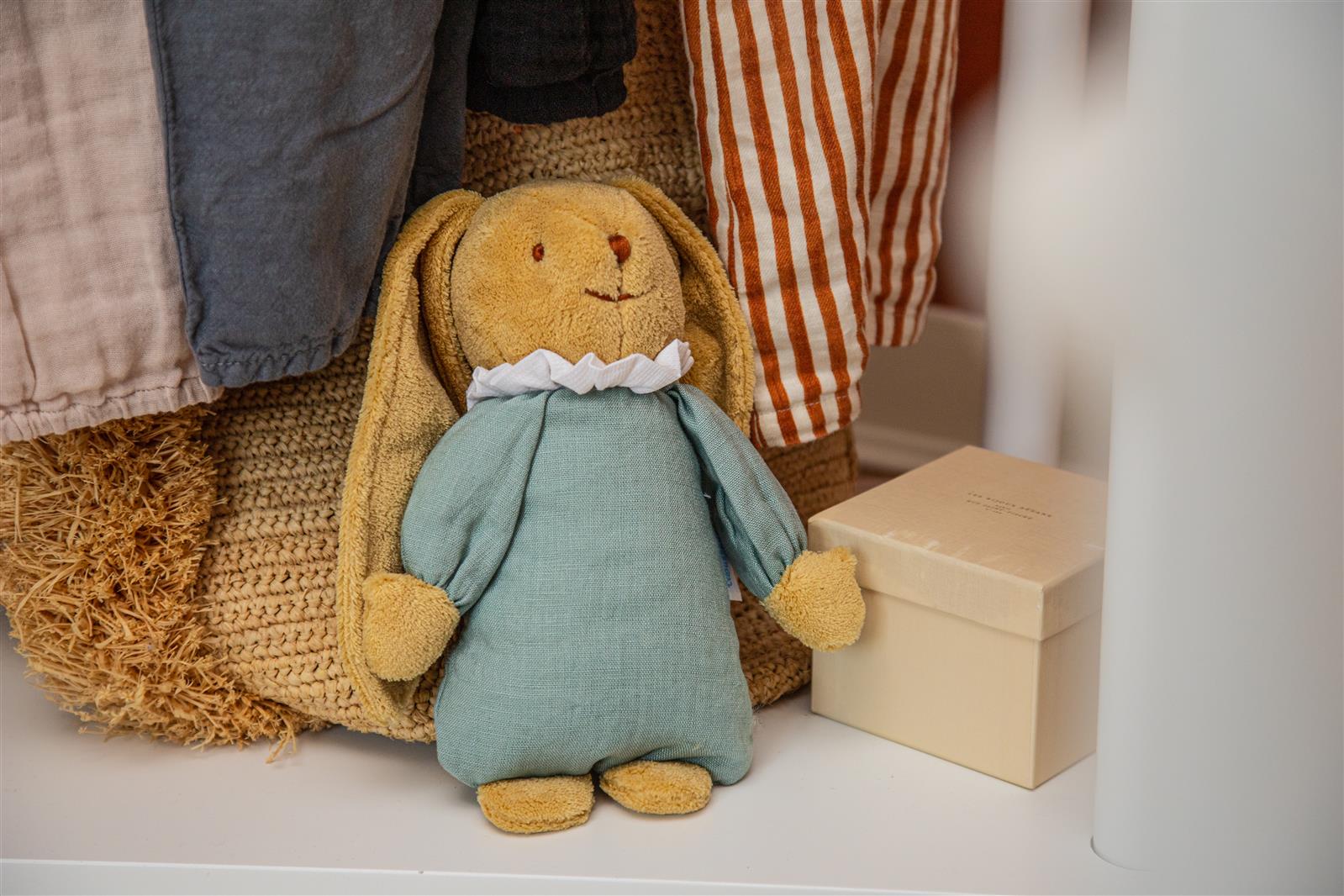 Musik Spieluhr Kuschelhase 25Cm - Celadon Green Organic Cotton