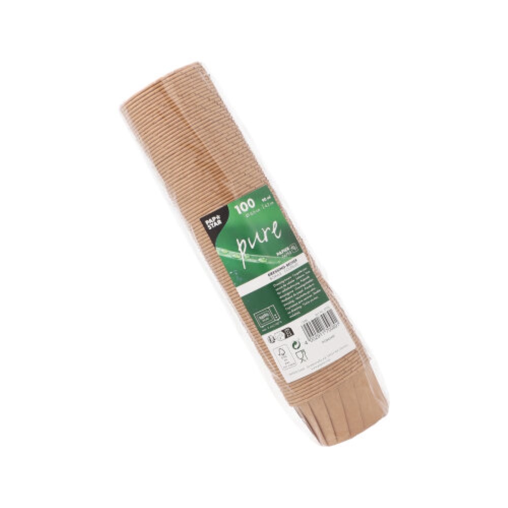 100 Dressingbecher, Papier "pure" 90 ml Ø 6,6 cm · 4,2 cm braun