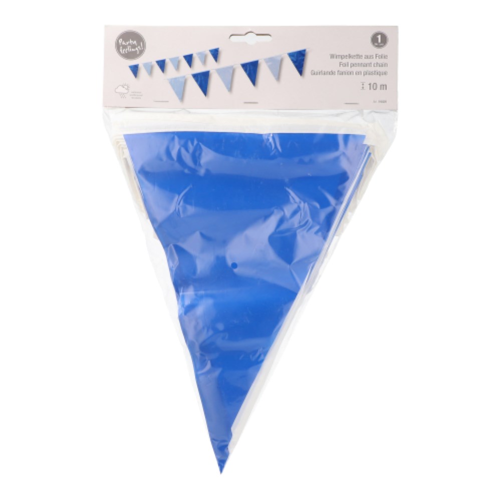 Wimpelkette, Folie 10 m blau/weiss wetterfest