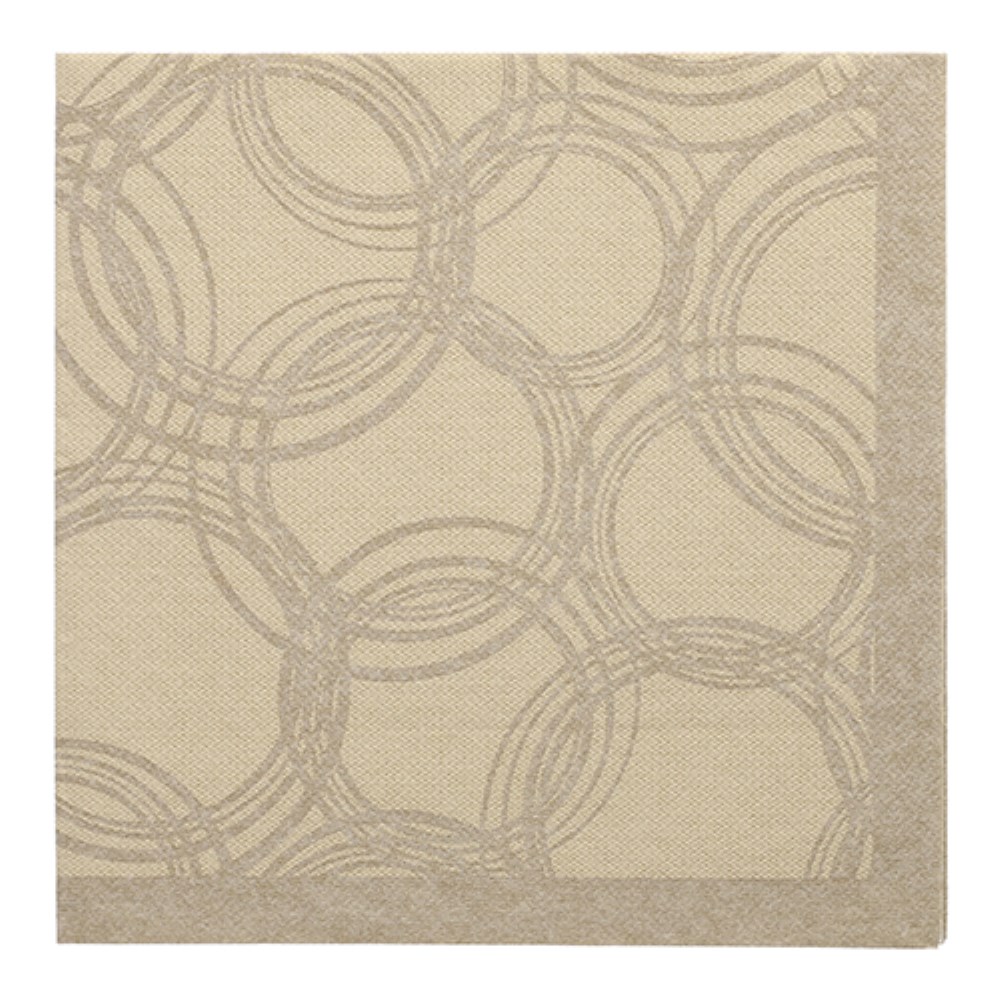50 Servietten "ROYAL Collection" 1/4-Falz 40 cm x 40 cm sand "Bubbles"