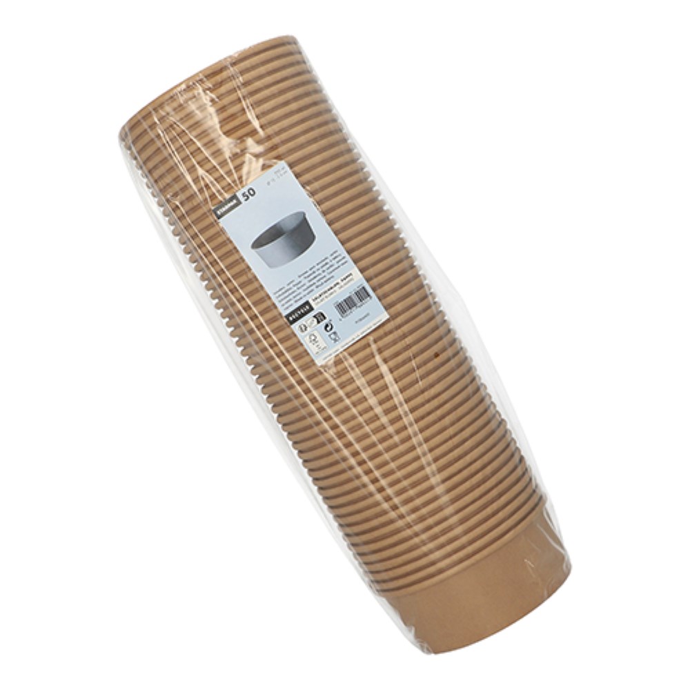 50 Salatschalen, Pappe rund 750 ml Ø 15 cm · 6 cm braun