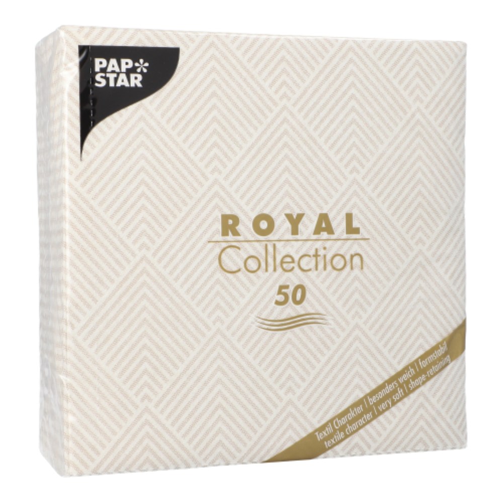 50 Servietten "ROYAL Collection" 1/4-Falz 40 cm x 40 cm champagner "Elegance"