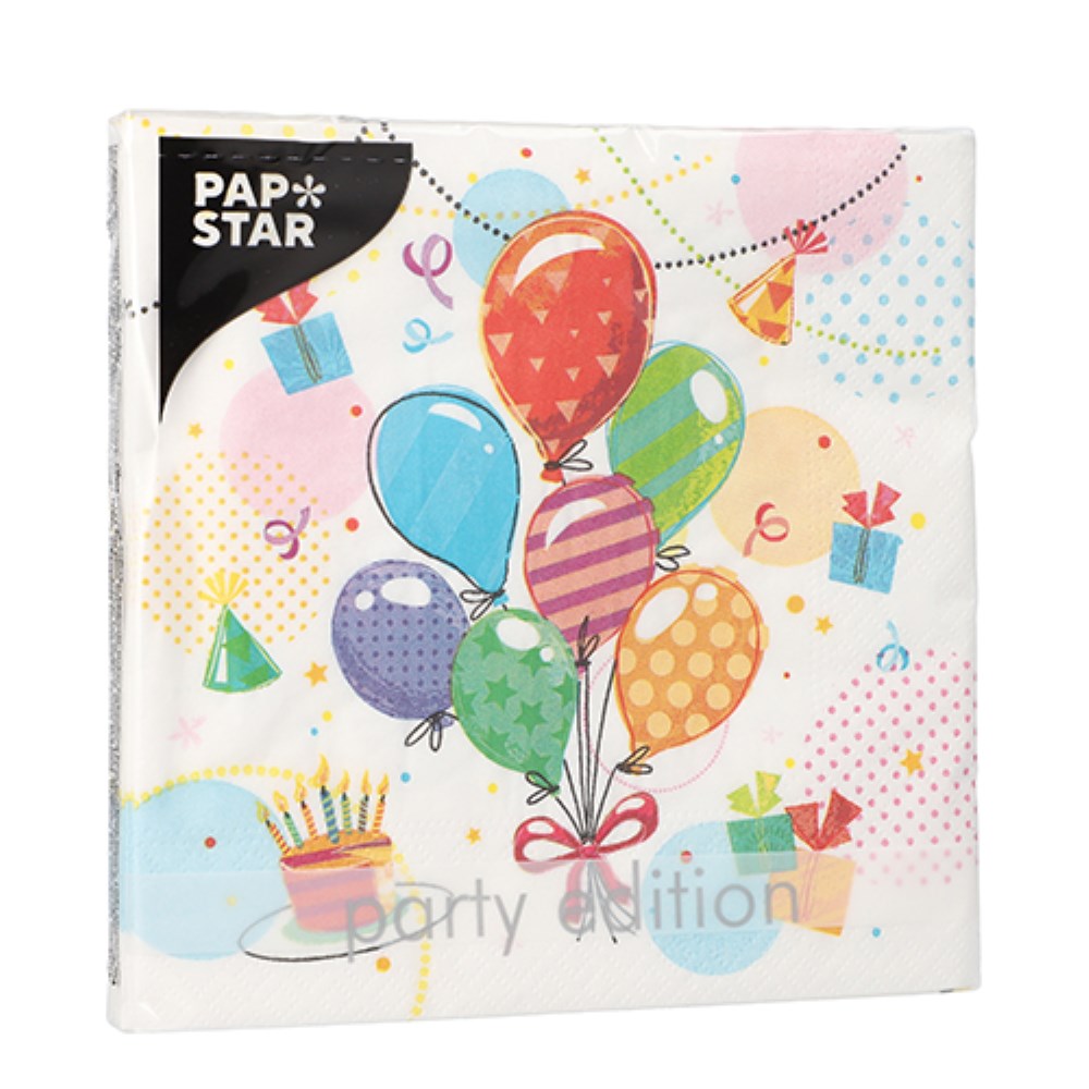 20 Servietten, 3-lagig 1/4-Falz 33 cm x 33 cm "Fete"