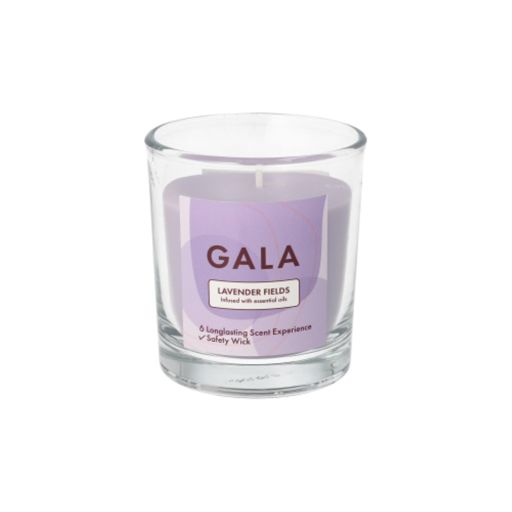 "GALA" Duftkerze im Glas Ø 70 mm · 77 mm violett - Lavender Fields "Mini Nutella"