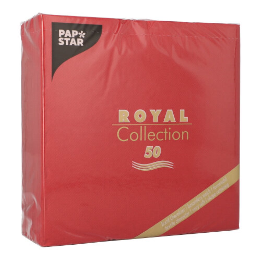 50 Servietten "ROYAL Collection" 1/4-Falz 40 cm x 40 cm bordeaux
