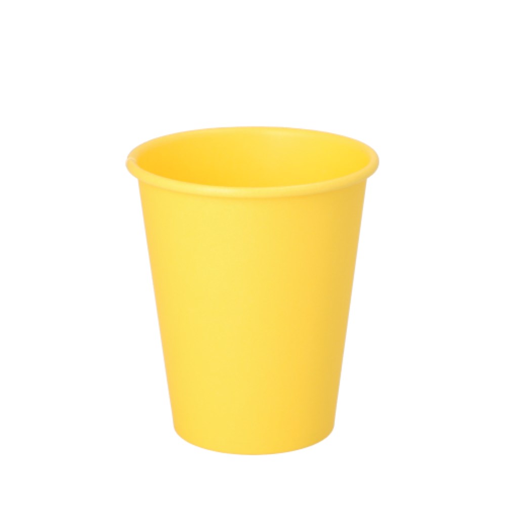 50 Trinkbecher, Pappe "To Go" 0,2 l Ø 8 cm · 9,2 cm gelb