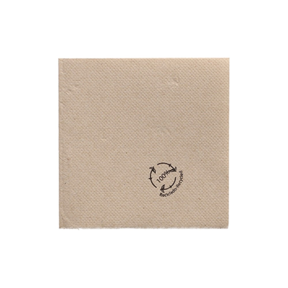 100 Servietten, 2-lagig "PUNTO" 1/4-Falz 20 cm x 20 cm natur aus recyceltem Papier, in Spenderbox