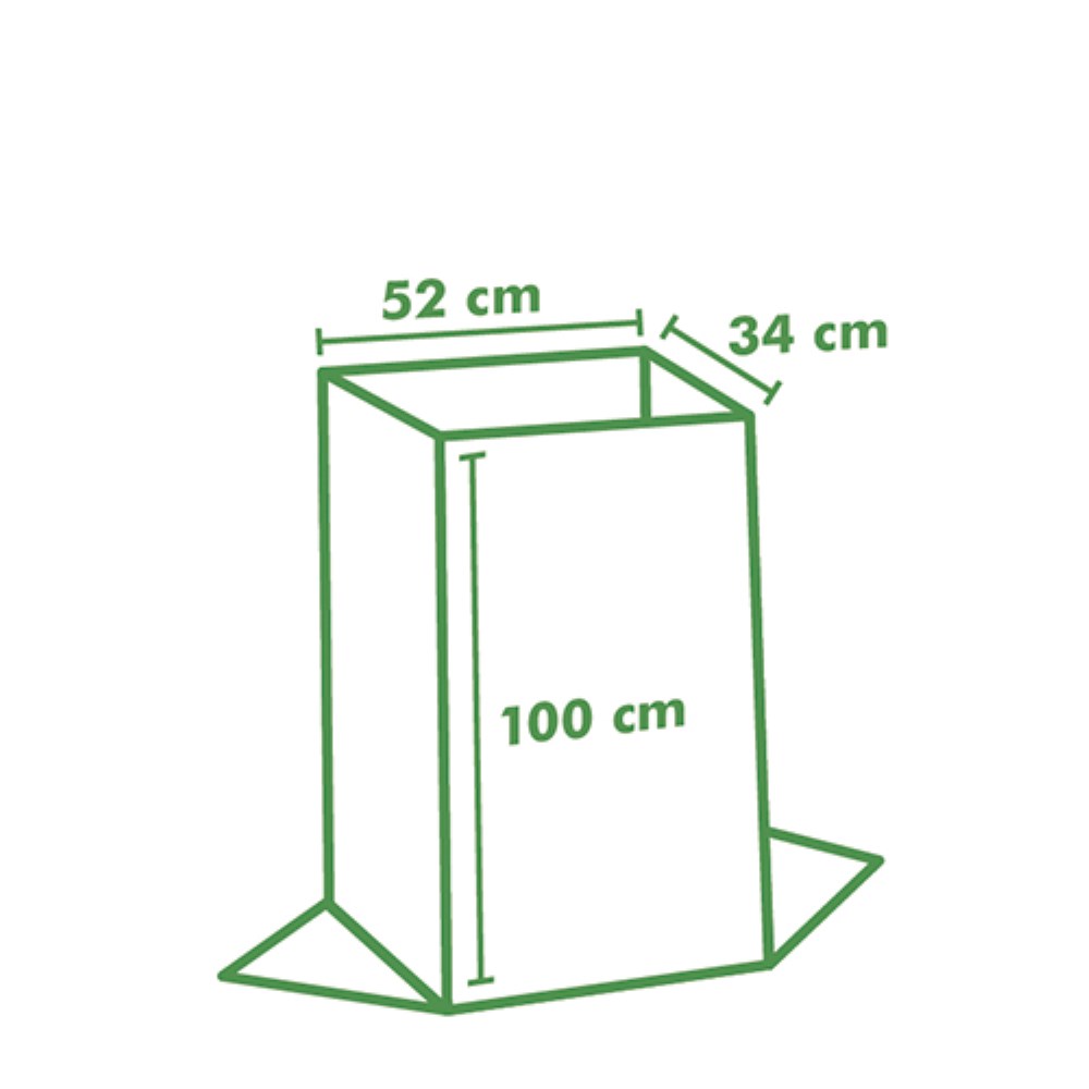 2 Abfallsäcke aus Papier "pure" 240 l 120 cm x 52 cm x 34 cm braun , 2-lagig