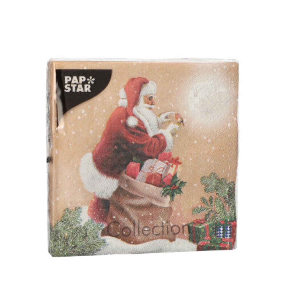 20 Servietten, 3-lagig 1/4-Falz 25 cm x 25 cm "Dans la Cheminee"