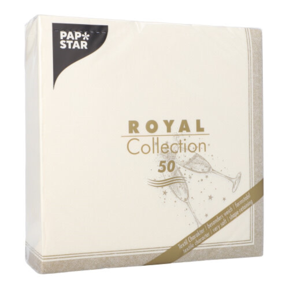 50 Servietten "ROYAL Collection" 1/4-Falz 40 cm x 40 cm gold "Festivities"
