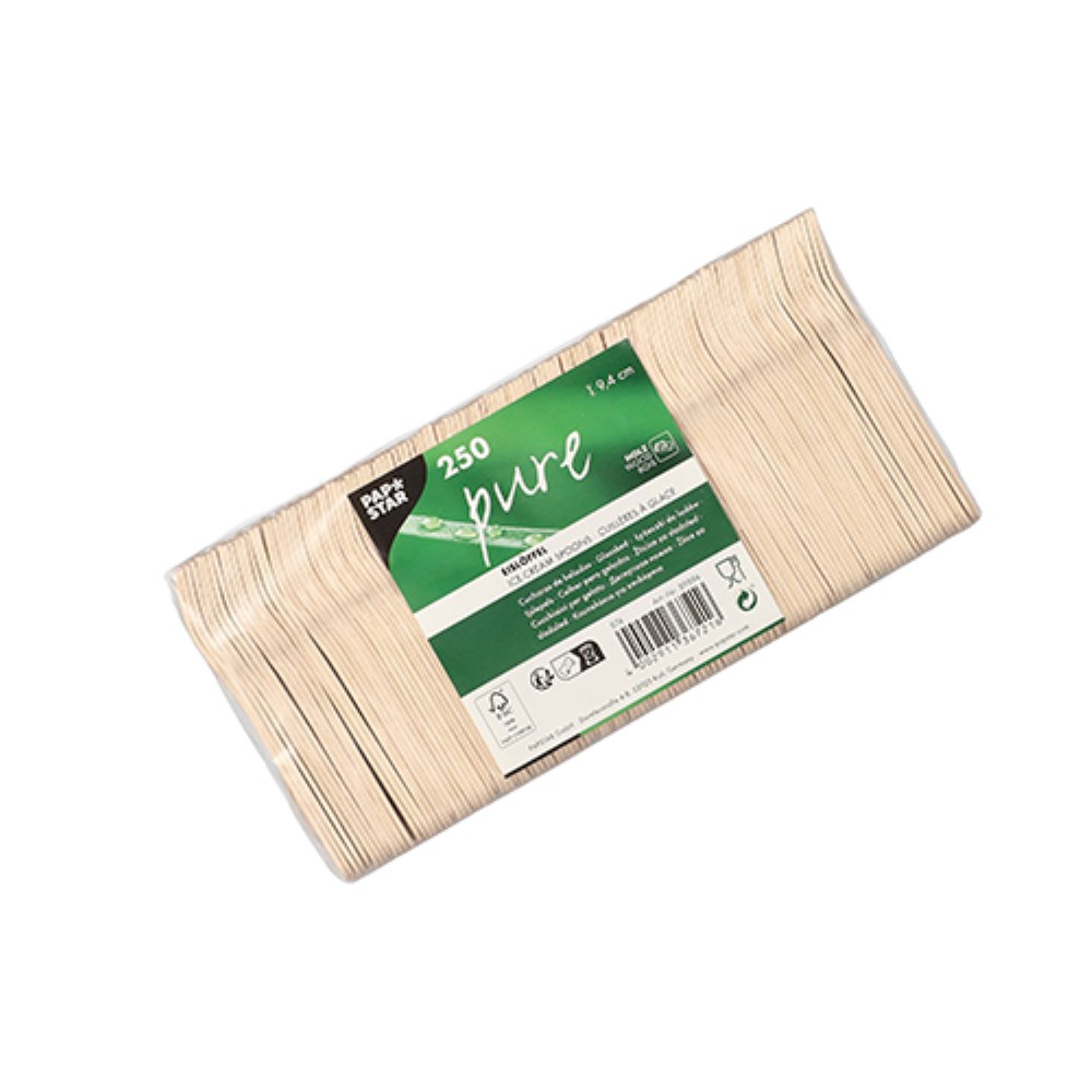 250 Eislöffel Holz "pure" 9,4 cm
