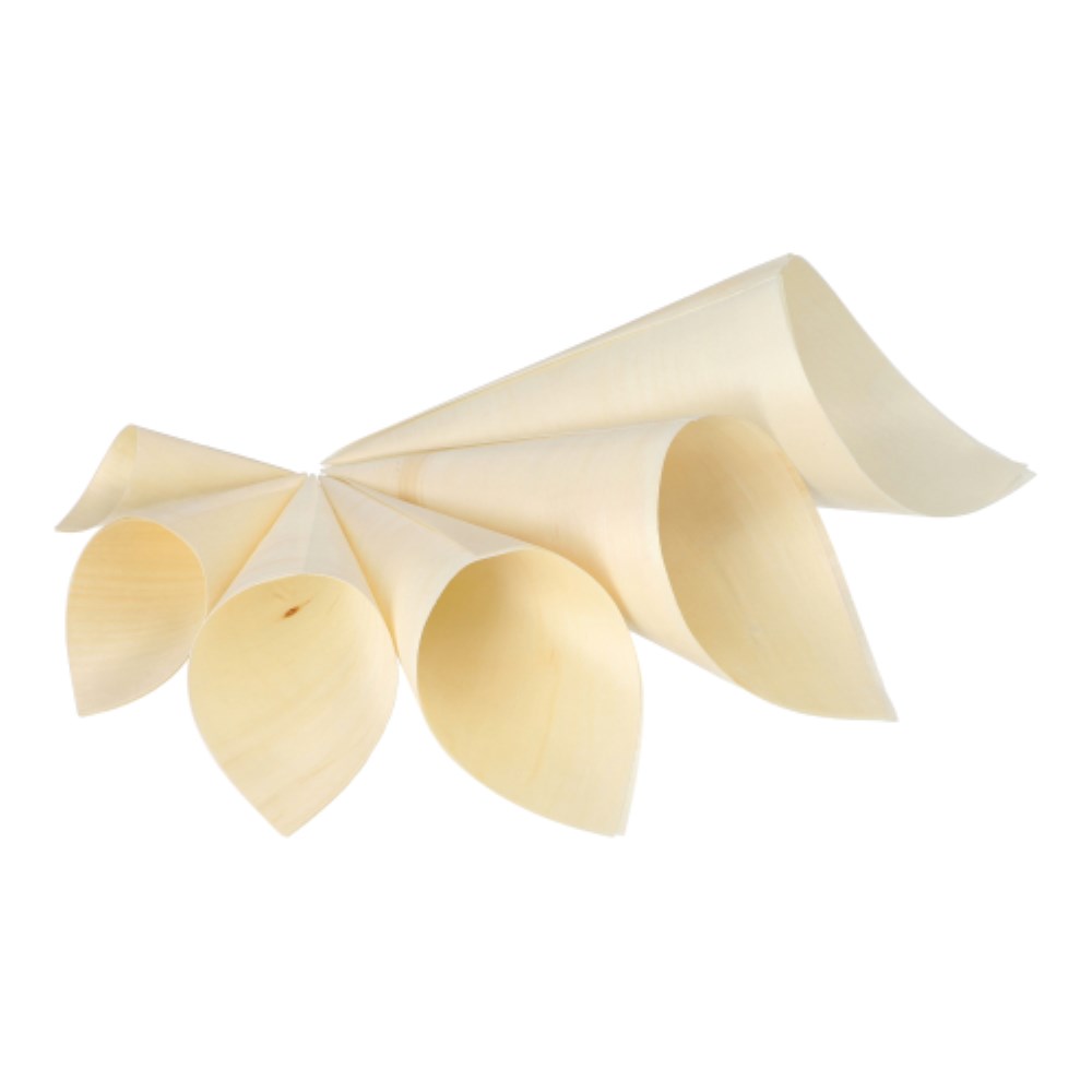 50 Fingerfood - Spitztüten, Holz "pure" Ø 11 cm · 21 cm