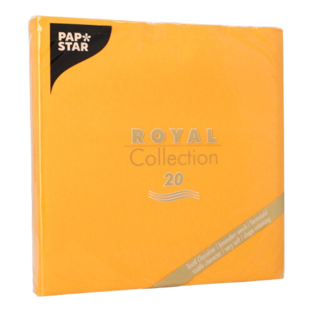 20 Servietten "ROYAL Collection" 1/4-Falz 40 cm x 40 cm orange